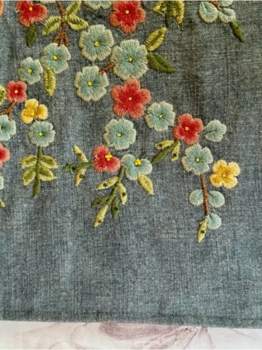 Pottery Barn Blue Floral Embroidered Accent Pillow covers